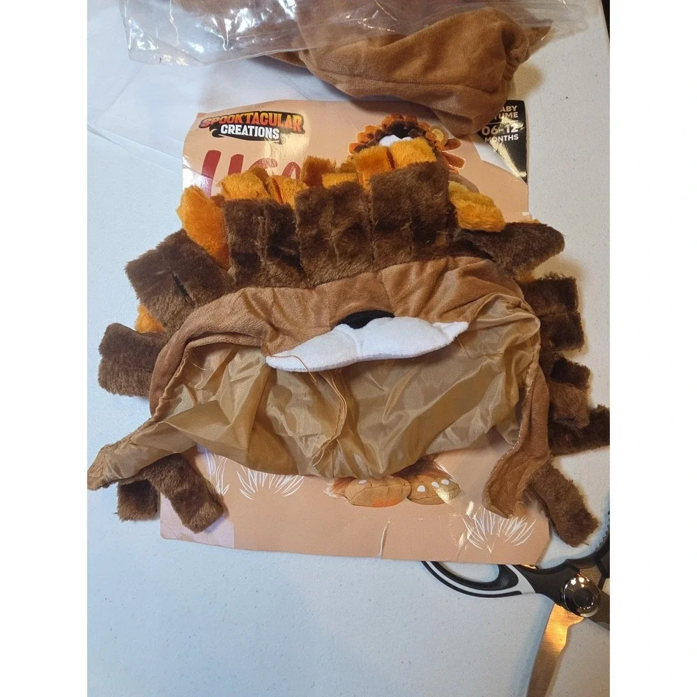 Baby Lion Costume 6–12 Months Spooktacular Creations Hood Jumpsuit Booties Hallo
